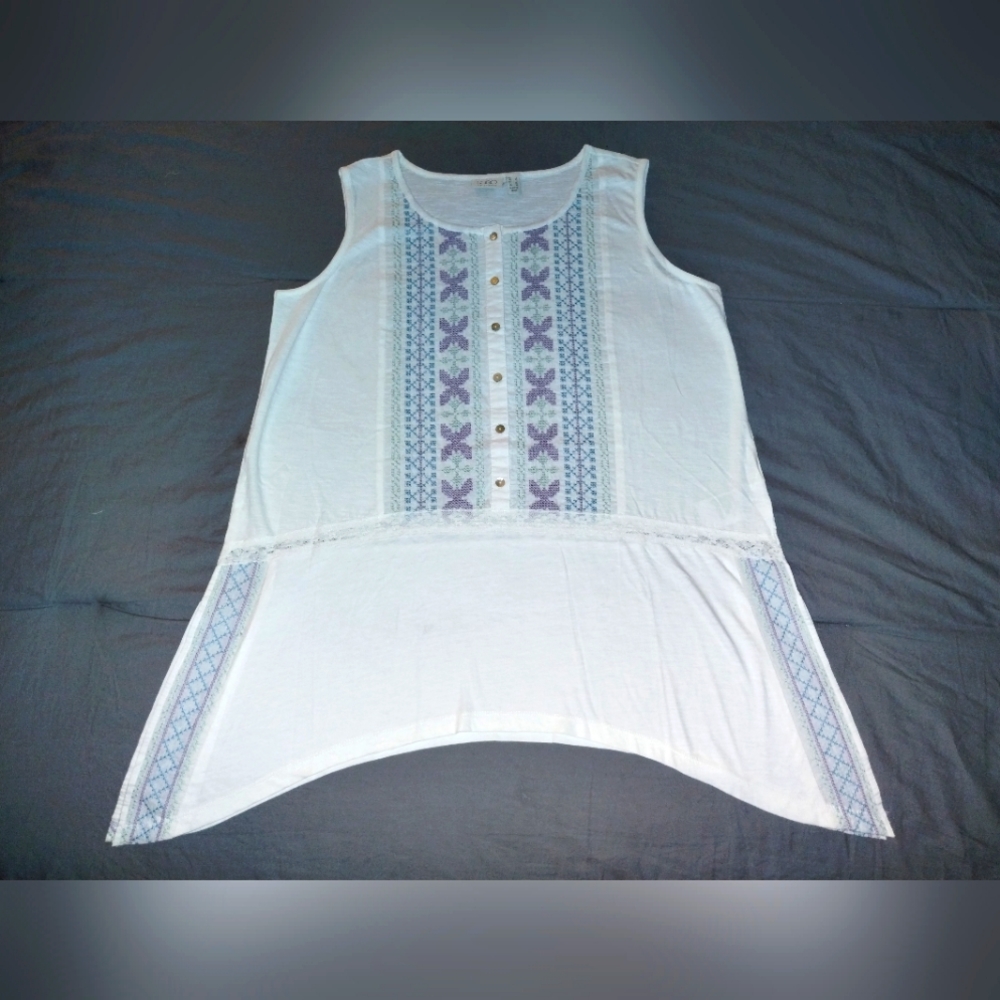 Logo by Lori Goldstein Tank Top with Embroidery